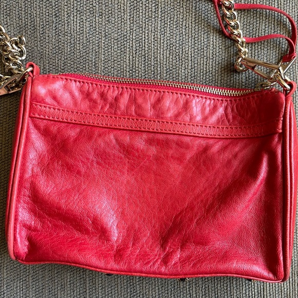 Rebecca Minkoff Mini MAC Crossbody Shoulder Bag (red & gold) - Picture 3 of 10